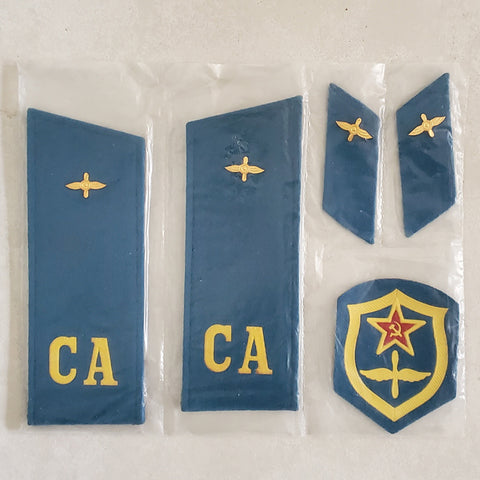 USSR Military Aviation Air Force Dress Collar Tabs, Shoulder Boards & Patch (8037)