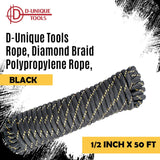 SE 100'x1/2" Diamond Braid Rope - 800 LBS Breaking/260 LBS Working Load (RP12100DB-8)