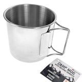 SE Stainless Steel Camp Mug w/Folding Handles (OD-SC135...)