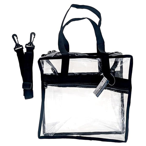 SE Clear PVC Event Bag w/Handles & Shoulder Strap (BG-ST3015-BK)