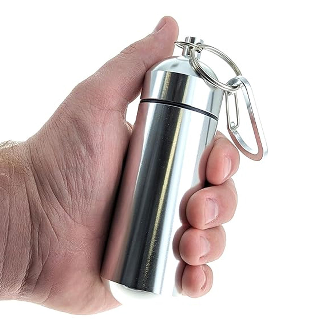 SE Waterproof Jumbo Aluminum storage Capsule/Container w/Carabiner - B ...