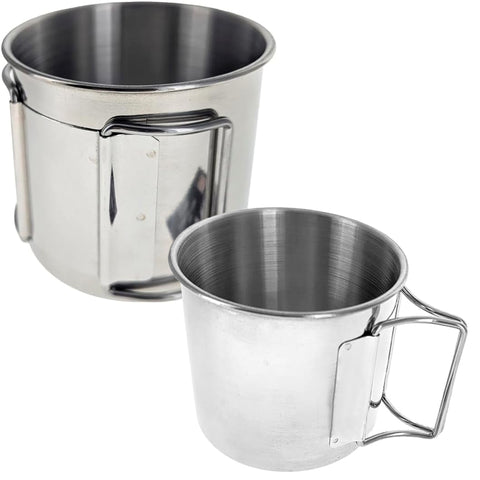 SE Stainless Steel Camp Mug w/Folding Handles (OD-SC135...)