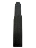A long, narrow black component with a pointed top and a central channel, shown upright on a plain white background.