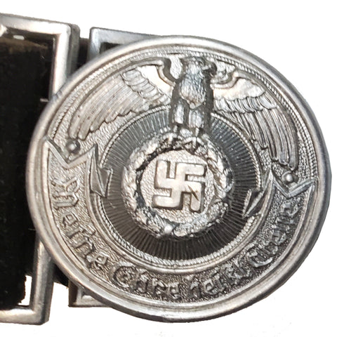 Vintage SS Waffen-SS Officer’s Belt Buckle & Belt (7882)