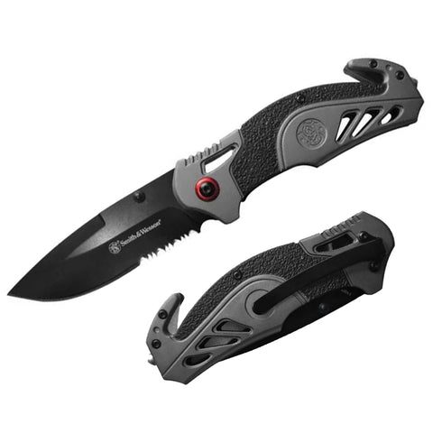Smith & Wesson 1100038 S.A. Red Accent Drop Point Folding Knife