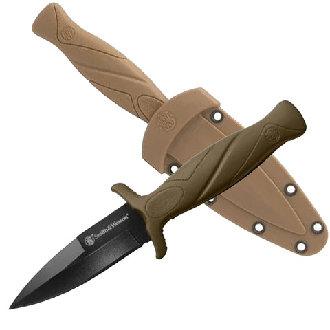 Smith & Wesson 1100072 FDE Spear Point Fixed Blade Boot Knife
