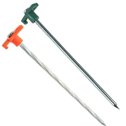 Stansport T-Top Nail Steel Spike Tent Stakes Plain & Twisted Available (818)