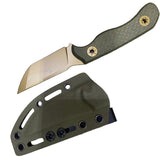 Folding knife with sheath on a white background
