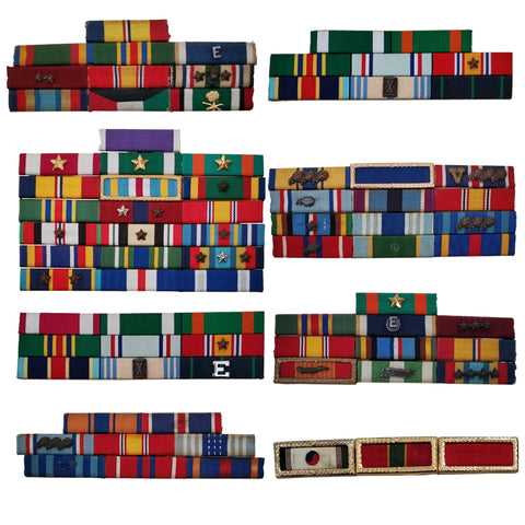 Vintage U.S. Military Rank Ribbon Bars Branch Insignias (8047)