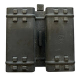 A pair of black tactical binoculars with a textured finish, shown against a plain white background.