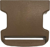 Brown plastic buckle on a white background