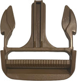 Brown metal clip on a white background