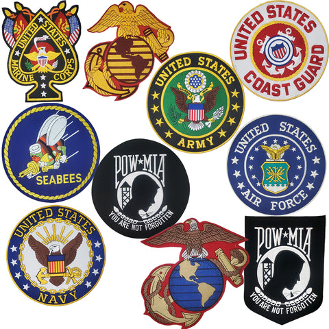 Patch - U.S. Military Tribute 10" D. Collection Embroidered - SEW ON