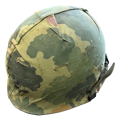 Vintage Vietnam Era Steel Pot Helmet w/Reversible Camo Cover