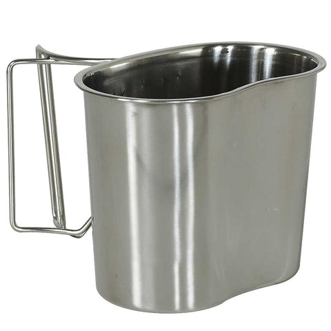 Canteen - Wire Handle Cup w/Cover - Stainless (02-6450)