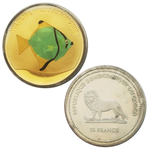 Wildlife Protection Coin/10 Francs Green Fish (7853)