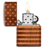 Zippo Lighter - Woodchuck American Flag  (49332)