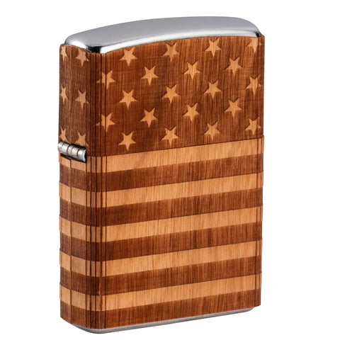 Zippo Lighter - Woodchuck American Flag  (49332)