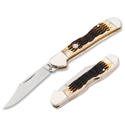 Knife - Böker Plus TS 2.0 Copperhead Backlock Amber Jigged Bone (110886)