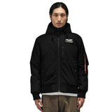 Alpha Industries MA-1 Hooded Rib Bomber Jacket - Black