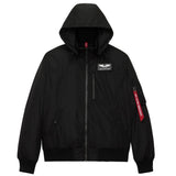 Alpha Industries MA-1 Hooded Rib Bomber Jacket - Black