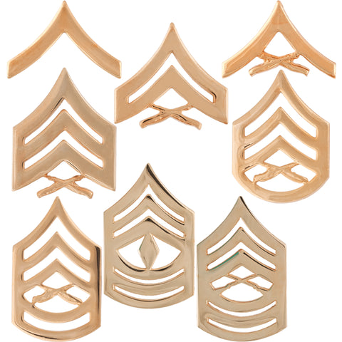 Bright Gold Finish Metal Rank - USMC Chevrons