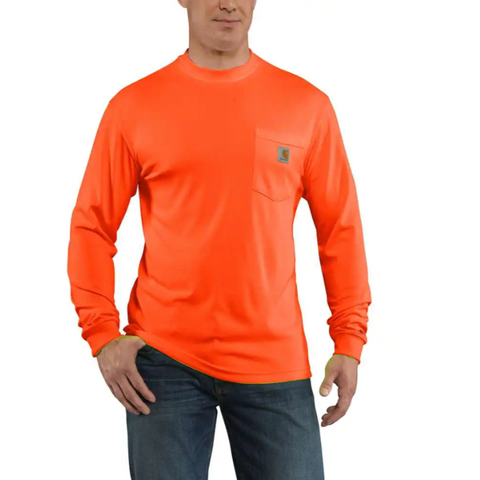 T-Shirt - Carhartt Force Color Enhanced Long Sleeve - Orange – Hahn's ...