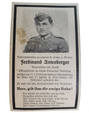 WWII German Death Card - Ferdinand Untesberger