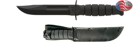 KA-BAR 1256 Short USA-Black Straight Edge Knife