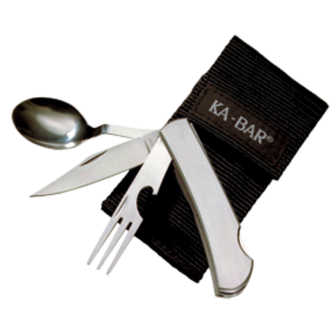 KA-BAR HOBO Stainless Utensils w/Black Nylon Sheath