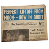 Rare San Francisco Examiner 7/21/1969 "Perfect Liftoff From Moon -- Now In Orbit"
