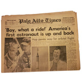 Rare Palo Alto Times 5/5/1961 "Boy, what a ride! America's first astronaut...""
