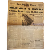 Rare Los Angeles Times 7/10/1942 "Hitler Yields to Generals"