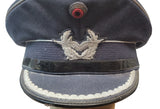 Vintage German Air Force Officer Visor Cap w/Cockade & Wings Patch