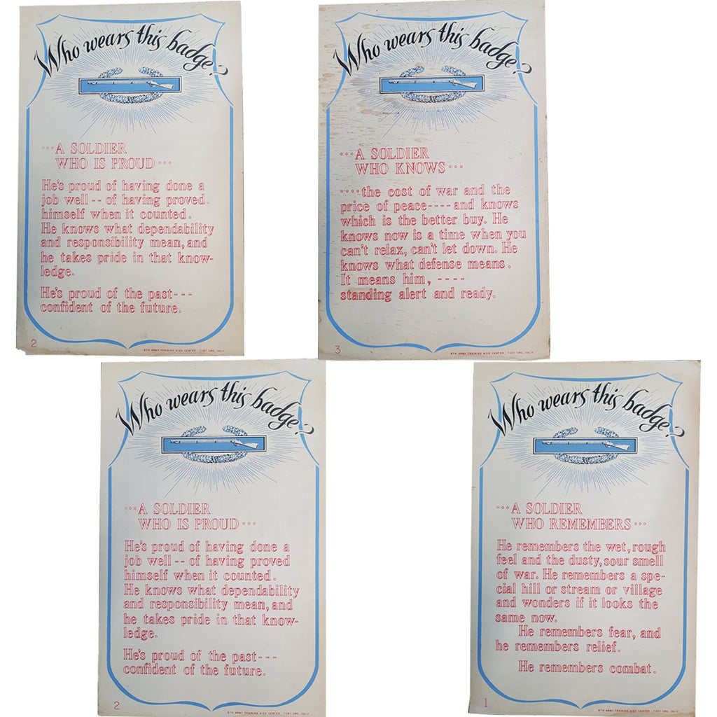 6th Army Training Aids Center Posters "Who Wears This Badge" Hahn's