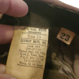 WWII WAAC Debway Hats, Inc. Winter Military Hat w/Cap Device - 1943
