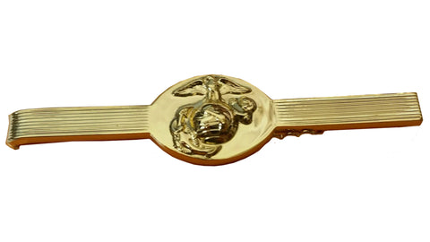 USMC Dress Tie Clasp - USMC - 2 1/2" -  Gold