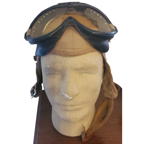 Vintage U.S.N. M 450 Flying Helmet and Goggles