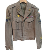 WWII Men's US Military Wool Field Jacket (Ike)- OD 38L