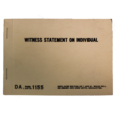 Witness Statement on Individual DA Form 1155 June 1 '66