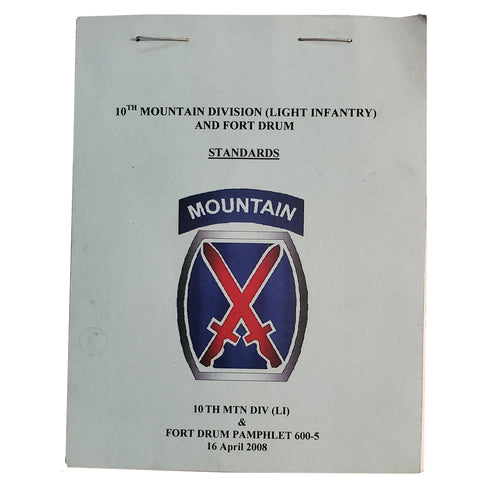 10th Mountain Div. (Light Infantry) and Fort Drum Standards Pamphlet 600-5