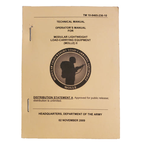 2009 Operator's Manual for Modular Lightweight Load Carrying Equipment (Molle) II