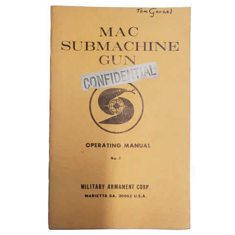 Mac SubMachine Gun Operating Manual #2