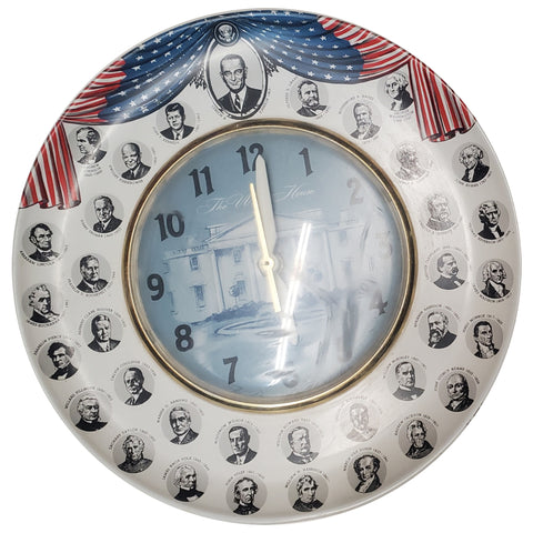 Vintage 1960's U.S. Presidents Clock