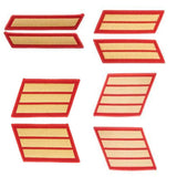Service Stripes - Marine Corps Enlisted - Male - Gold on Red