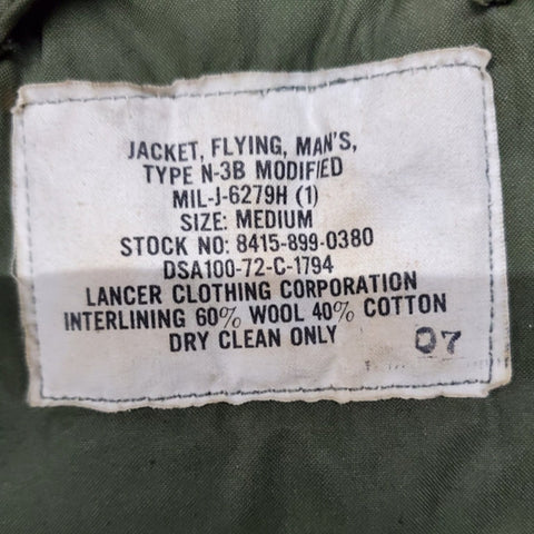 USAF 1511 Men's N3B Flyers Nylon Twill Jacket - Sage