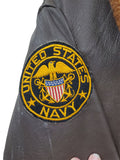 Vintage Leather Navy Pilots Jacket