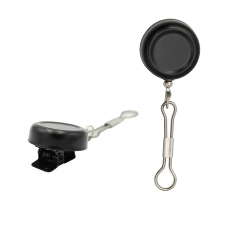 SE 1” Black Clip On Retractable Pull Reel w/18.5" Stainless Steel Cord