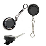 SE 1” Black Clip On Retractable Pull Reel w/18.5" Stainless Steel Cord