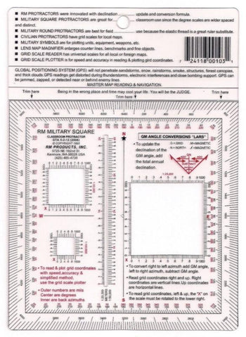 RM Products #21 Military Square Protractor 5"x5"